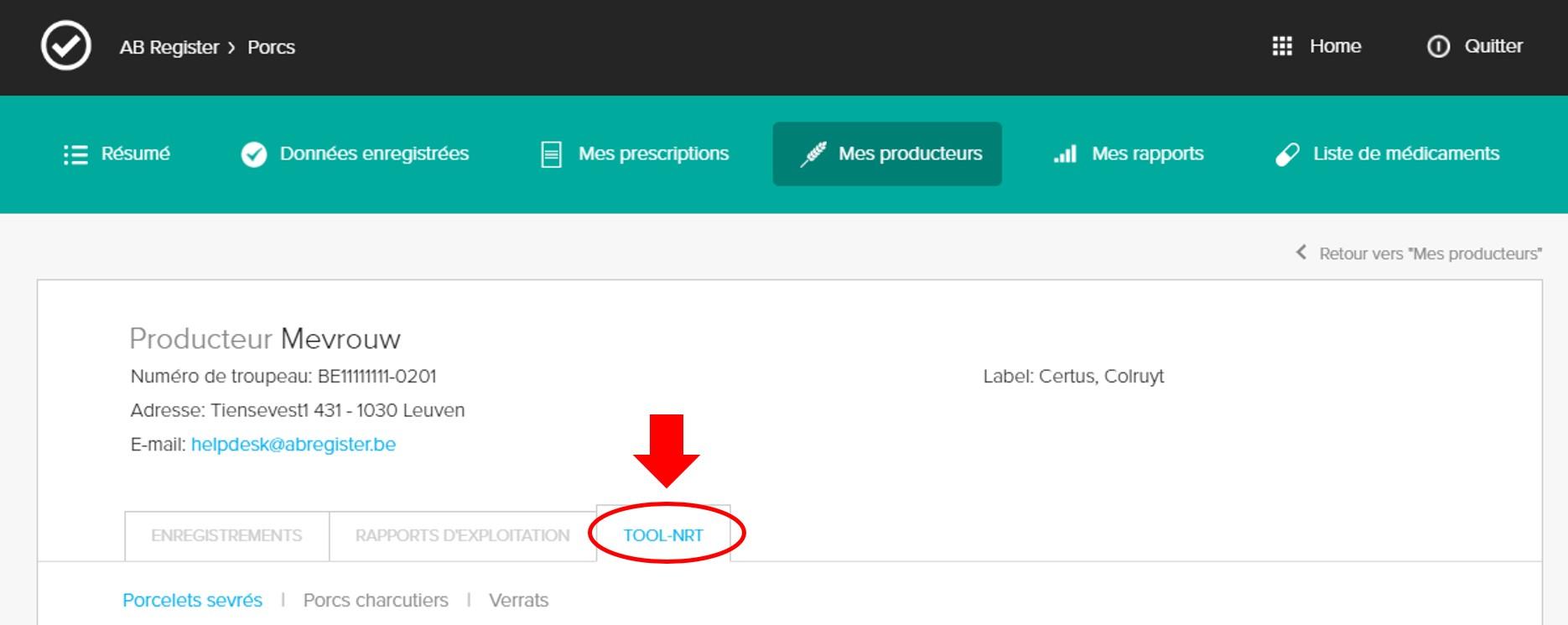Verschaffersportaal-NRT-tool Comment trouver l’outil NRT sur le portail du Registre AB ?