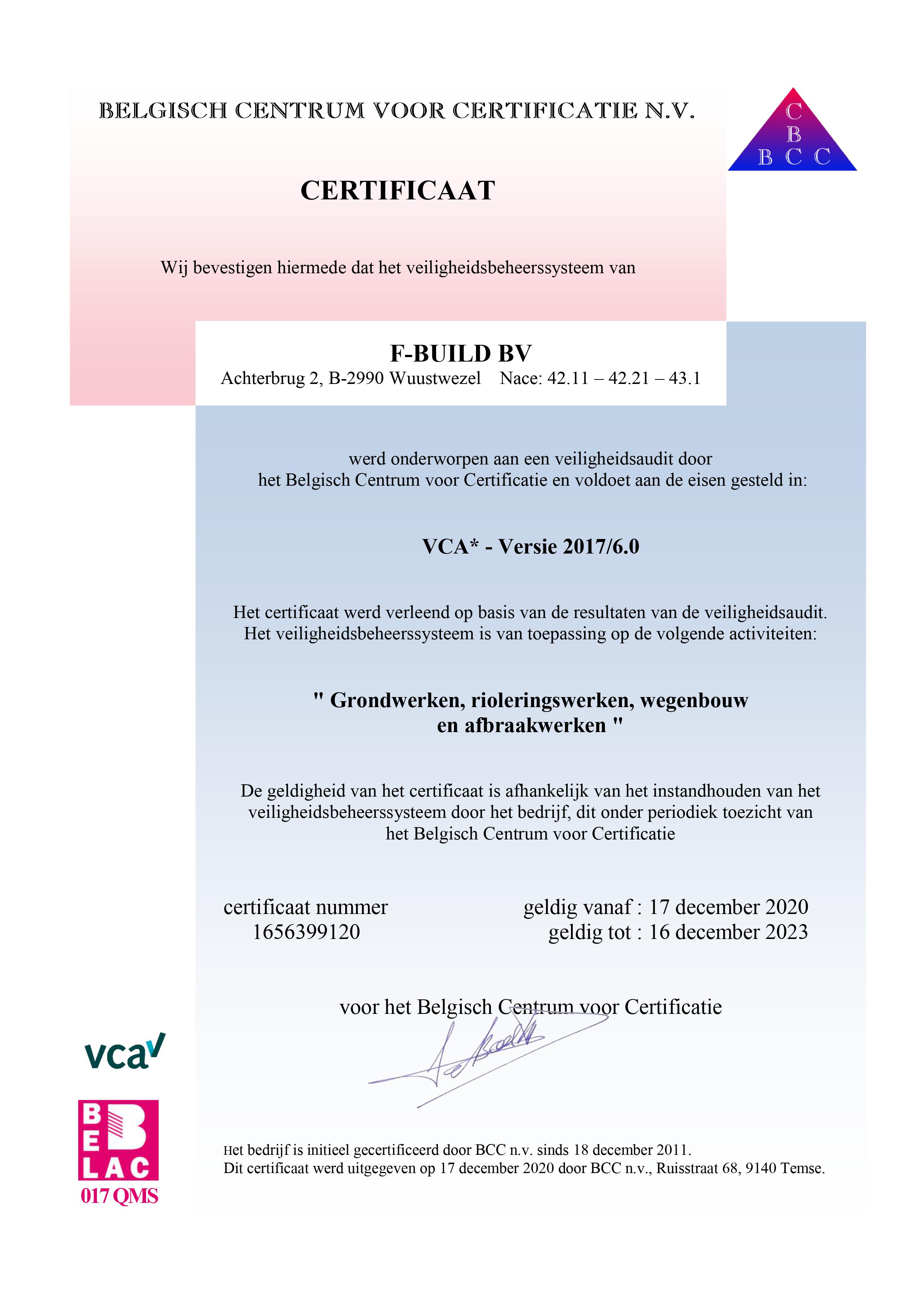 VCA Certificaat