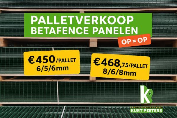 Palletverkoop dubbelstaaf draadpanelen 60cm hoog – Betafence hekwerk bij Handelsonderneming Kurt Peeters