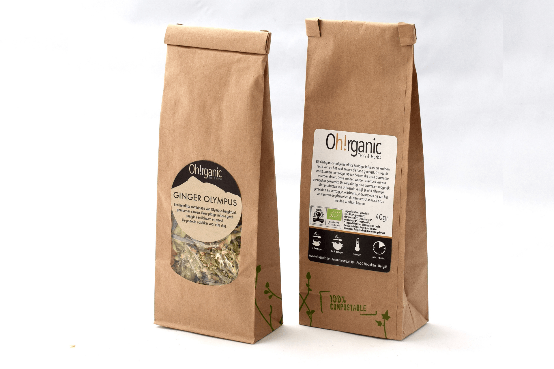 Biologische Griekse bergthee met gember - Ginger Olympus Biologische gemberthee op basis van Griekse bergthee