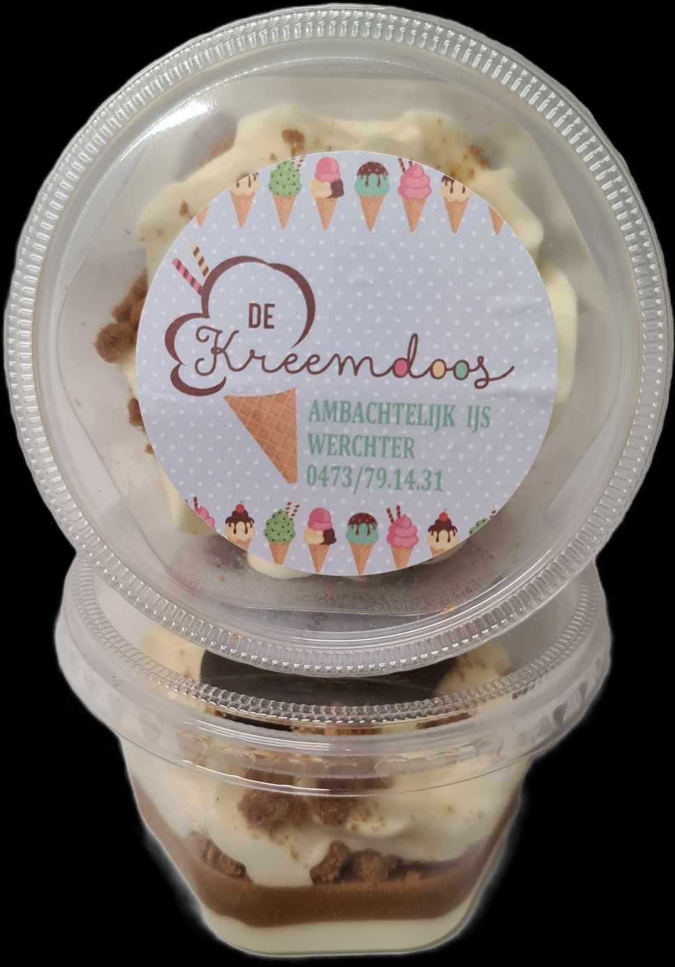 Vanille ijs met speculaassaus en crumble van speculaas