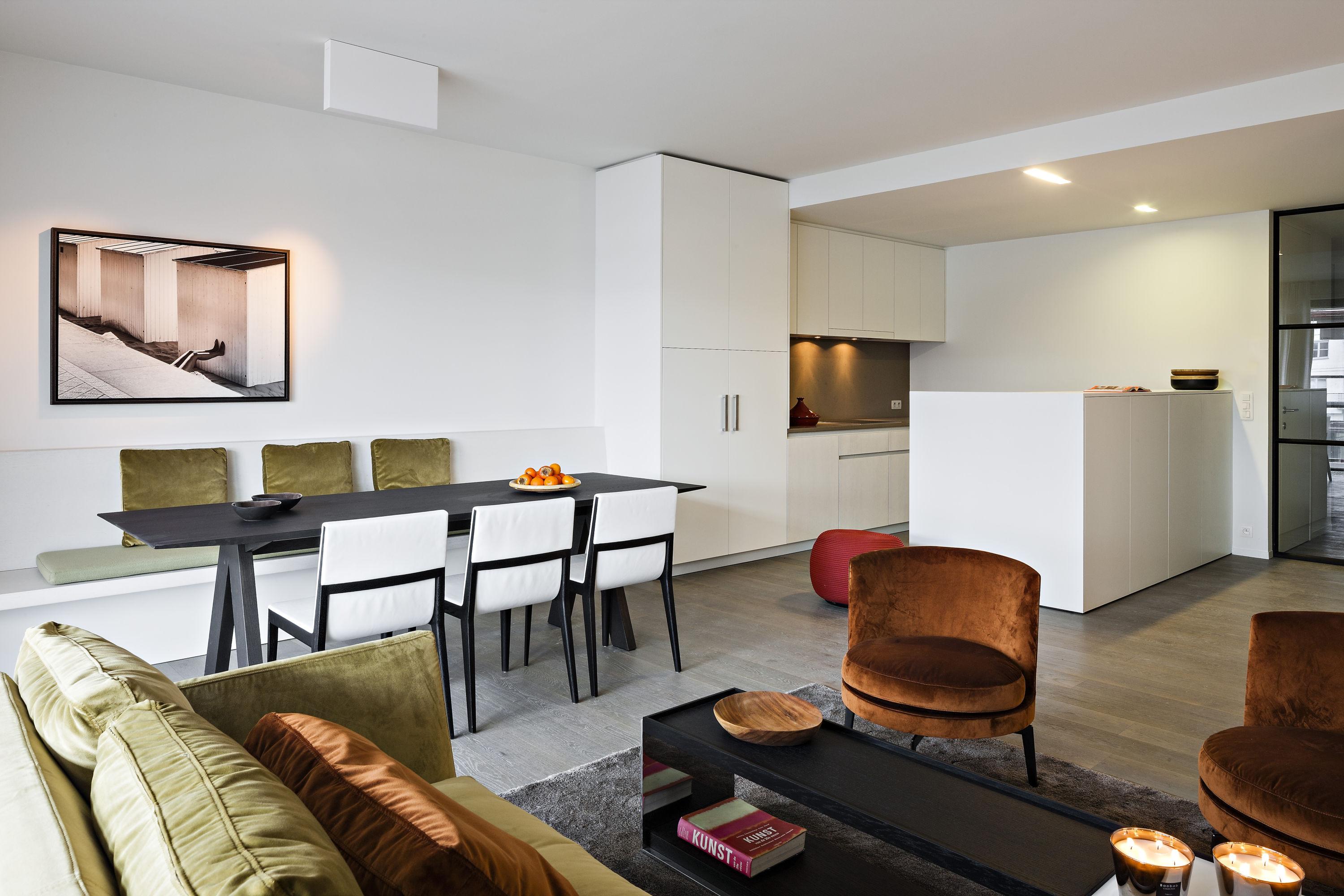 Interieur woonkamer appartement project Jan Turpin 